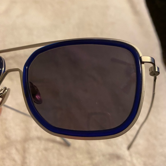 NWOT Calvin Klein Titanium Blue Silver sunglasses - Picture 3 of 9